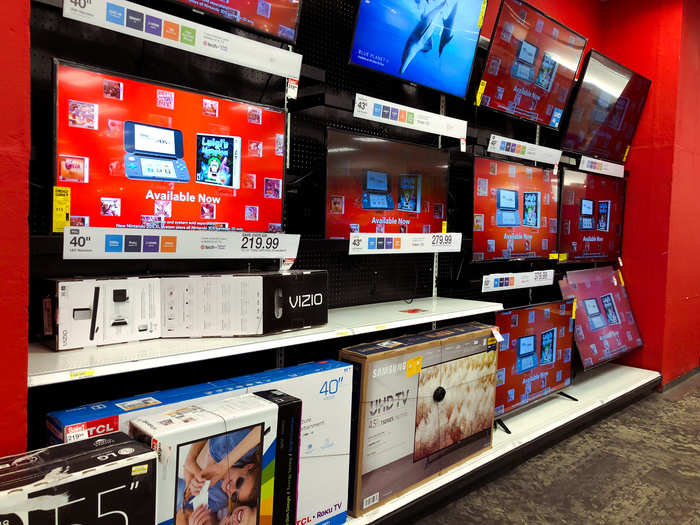 ... and a few aisles of electronics. There were TVs, phones, headphones, and accessories.