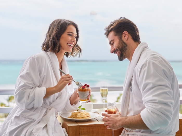 Each guest room comes with Bahamian-designed furniture, robes, slippers, and bath amenities. With the Sinfully Lavish Splendor package, guests also get a private butler — and a carefully designed 3-day itinerary.