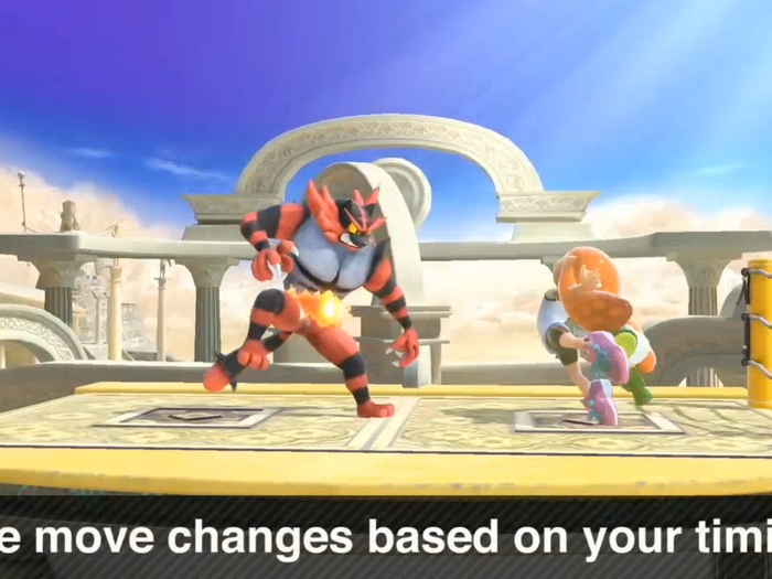 Incineroar can throw his enemies against the ropes to set up an attack