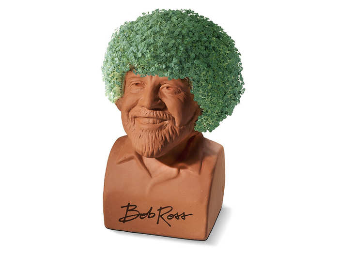 A Bob Ross chia pet