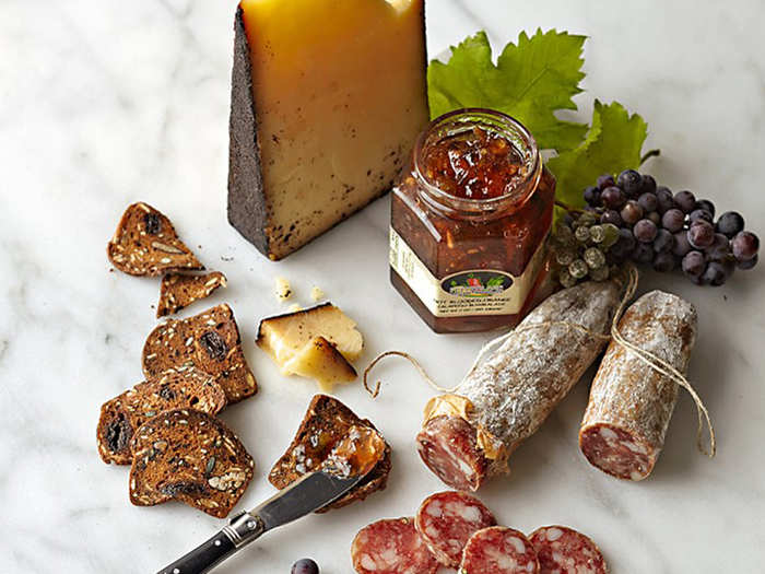 A cheese and salami collection that looks put-together