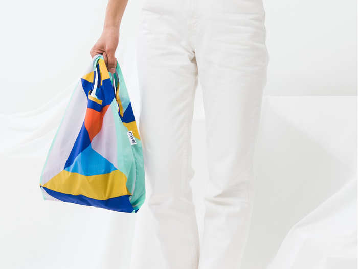 A convenient, reusable bag that folds up to the size of a business card