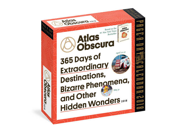 An Atlas Obscura calendar full of daily photos and tidbits about the world