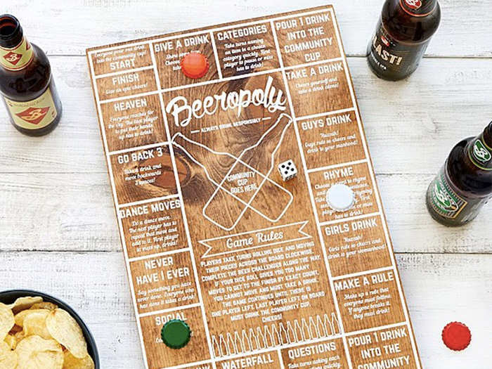 A beer-drinking board game
