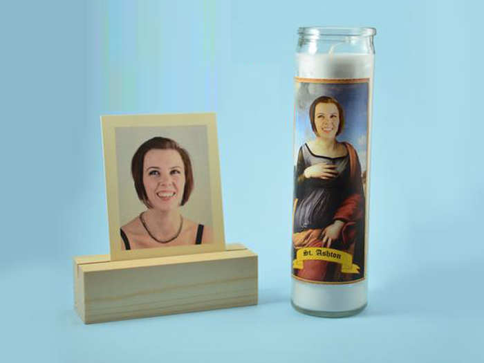 A saint candle with your friend