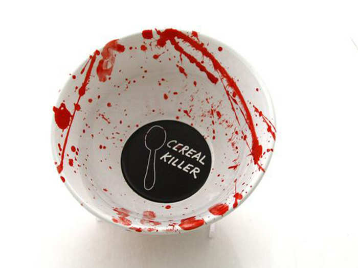 A punny breakfast bowl that works especially well for horror fans