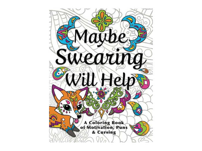 An adult coloring book full of swear words