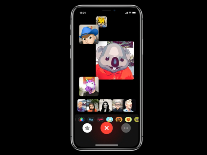 You can now add camera effects to your FaceTime calls as well through the star-shaped button in the bottom left of your screen. If you have an iPhone X, you can also use Animoji and Memoji effects.