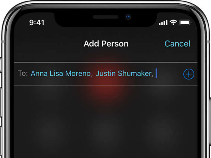 You can also add people to an existing Group FaceTime call. Just tap the "+" button on your call and add members.