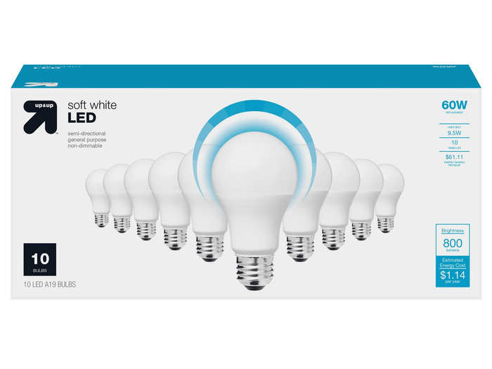 A pack of LED light bulbs