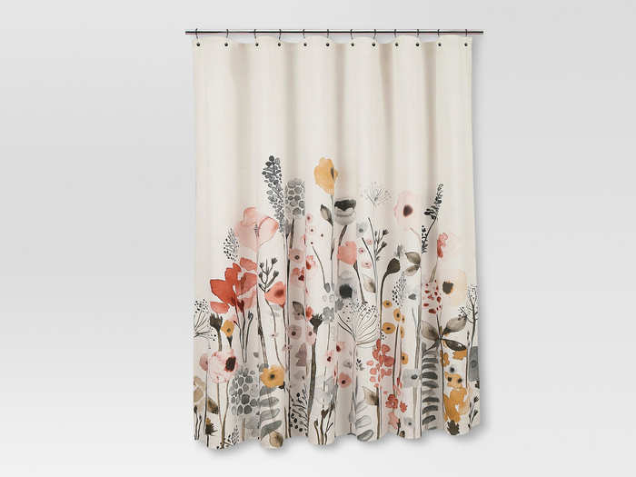 A floral shower curtain