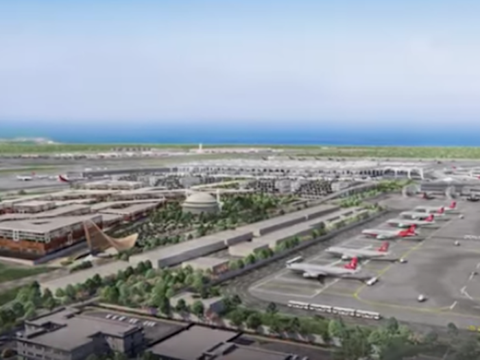 The new Istanbul Airport will eventually cover an area of 76.5 million square meters, or about 823,439,146 square feet.