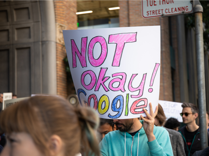 The phrase "Not okay, Google" was widespread, an apparent reference to the "OK Google" keyword that activates its Google Home speakers.