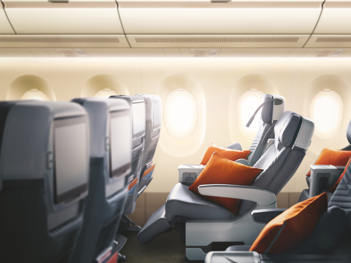 Each seat is also equipped with calf support, a foot plate, and eight inches of recline.