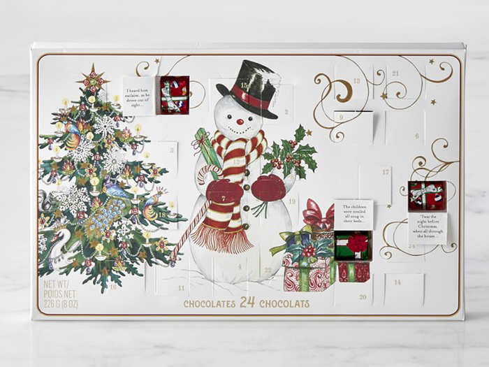 A vintage-style advent calendar filled with 24 milk chocolates