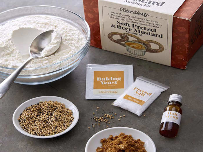 A soft pretzel and beer mustard making kit