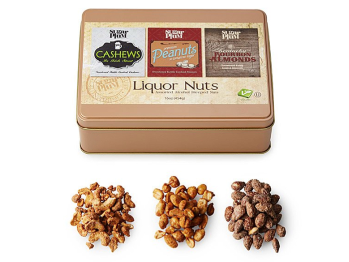 An assortment of liquor and beer nuts