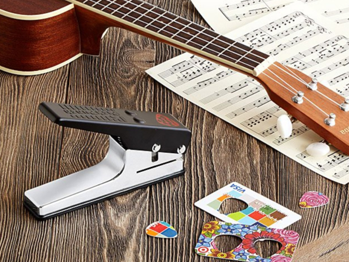 A guitar pick punch