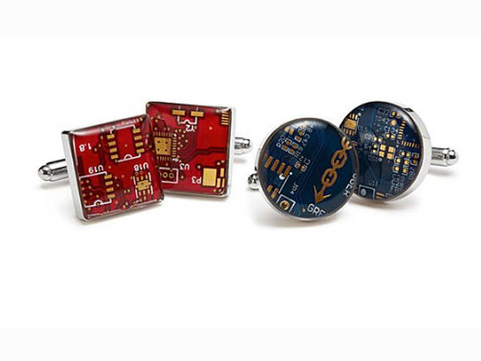 Cufflinks from recycled circuit boards