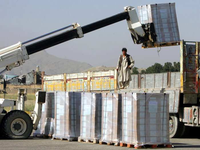 ... ballot papers in Afghanistan ...