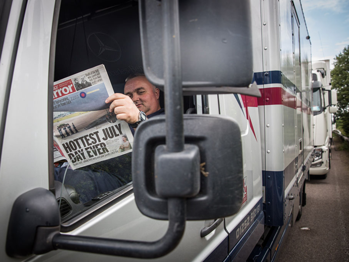 In 2015, strikes were particularly bad. Thousands of trucks (or lorries, as they