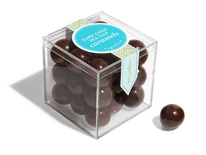 Indulgent gourmet caramels covered in dark chocolate