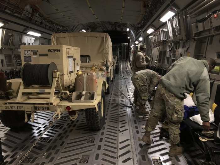 Troops are bringing significant amounts of equipment for border operations, including miles and miles worth of concertina wire.