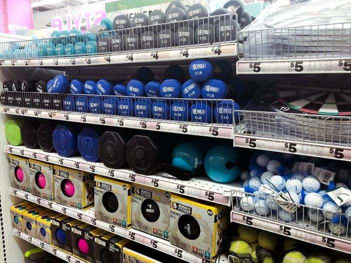 Five Below carried a lot of basic fitness equipment ...