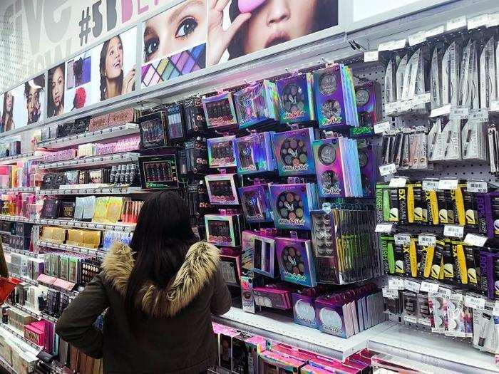 The beauty section of the store was huge.