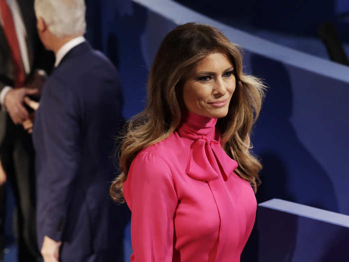 1. After months in the background of the Trump family image, she set off a firestorm in October 2016 in a Gucci "pussy-bow" shirt days after audio was leaked of her husband saying that since he was famous, he could "grab" women "by the p---y."