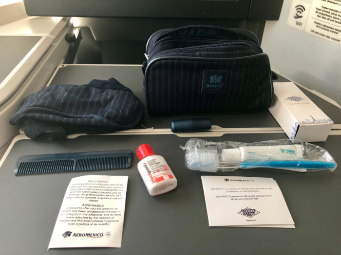 Ultimately, the flight was a similar experience, just longer. It also had a pre-landing snack, and, since it was a true long-haul flight, we got an amenity kit.