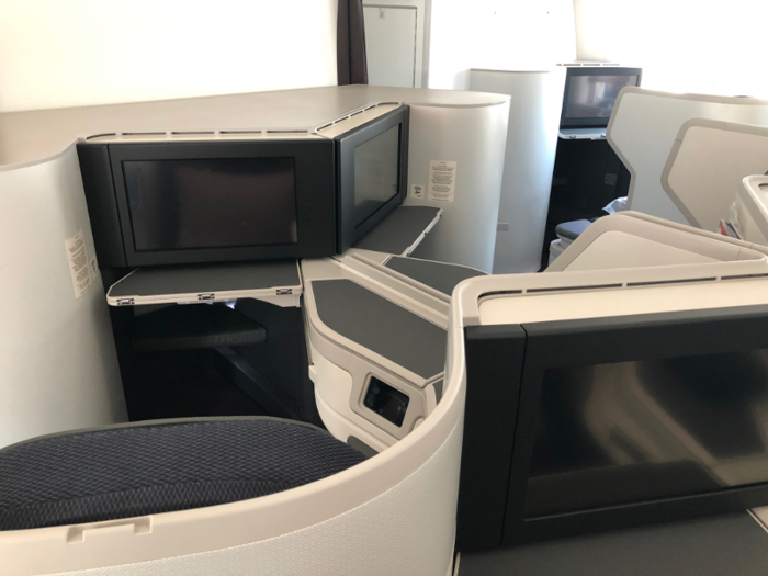 Each seat also had a large flat screen in-flight entertainment monitor.