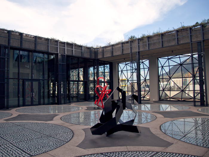 The museum includes 80 galleries and a rooftop sculpture garden shown below.