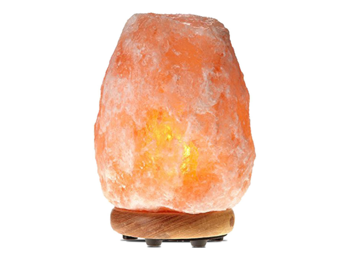 A salt lamp to give their space a warm glow