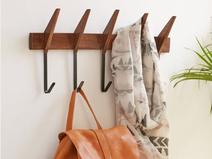 A wall hook that works in an entryway or bedroom