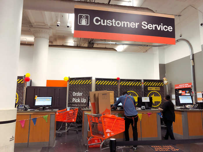 ... and an order pickup station. I did not see order pickup lockers in the store.