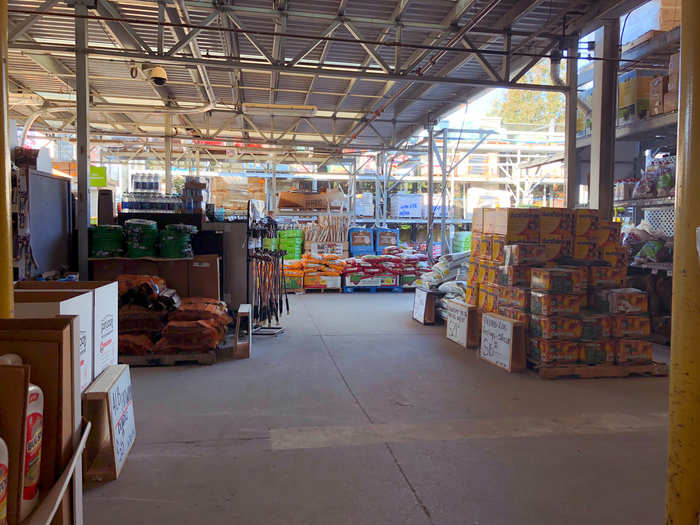 Next to the warehouse was a greenhouse that was a continuation of the garden section, carrying all sorts of gardening tools, fire starters, fertilizers ...