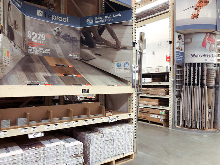 Home Depot has tons of samples of everything including flooring, carpets, and paint chips, making it easy to see how everything looks together.