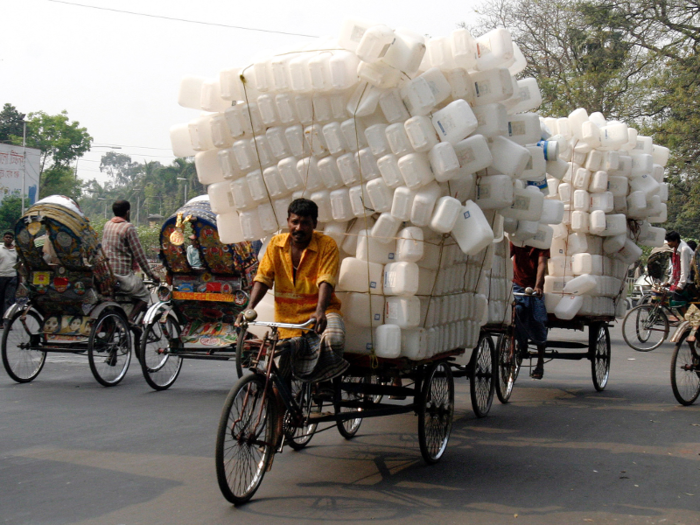 In 2011, there were an estimated 1 million tricycle rickshaws in Dhaka and nearly half of all road accidents involve them, reported Reuters.