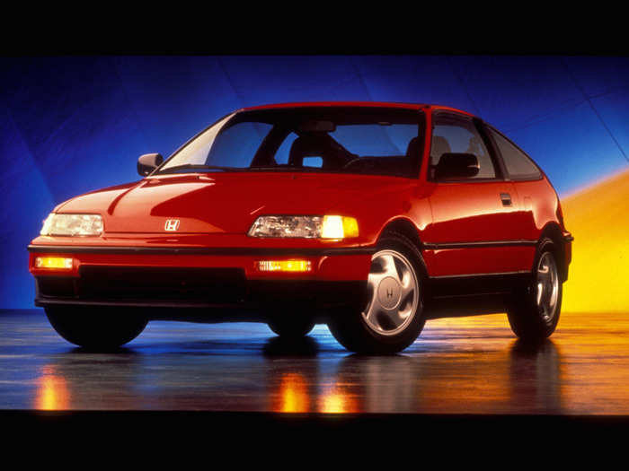 1988: Honda CRX — The CRX featured 105 horsepower and fourteen-inch tires.