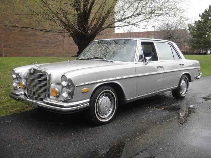 1973: Mercedes-Benz 280 — Check out the unique three-headlight configuration on this gorgeous executive sedan.