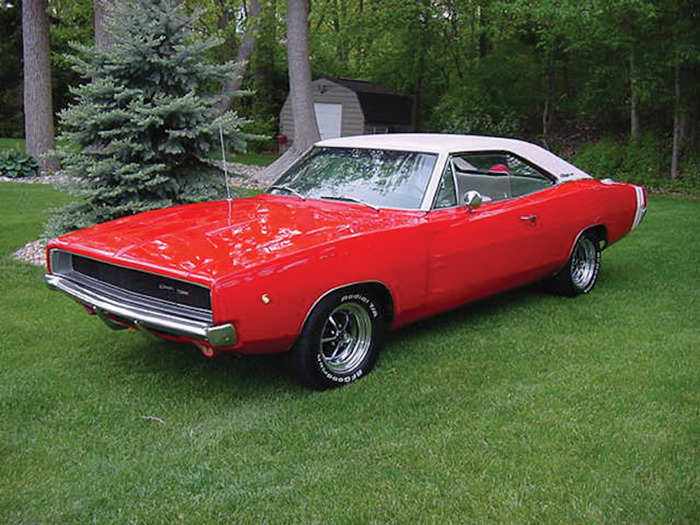 1968: Dodge Charger — Notice the large front-end hood, which captures the use of Chrysler