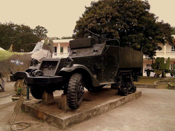 It also appears to have an M3 Half-track, which was an armored personnel carrier.