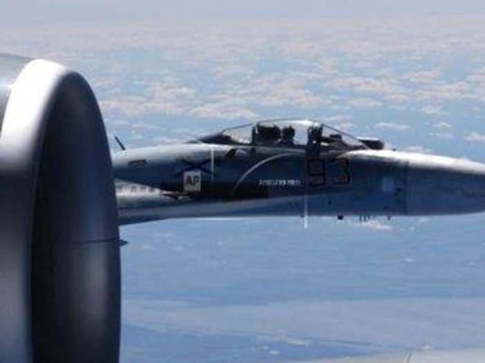 Russian Su-27 Flanker intercepted a US Air Force RC-135 reconnaissance aircraft on July 19, 2017.