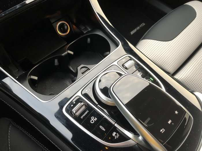 Instead of a touchscreen, the Mercedes system is operated using this rotary dial and touchpad combo.