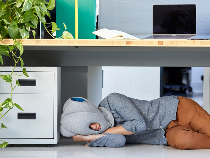 A pillow for sleeping on planes, trains, and anywhere else you can get a nap in