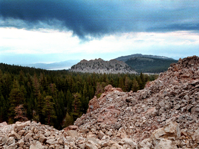 24 — Mono-Inyo Craters, a system of craters and domes such as Obsidian Dome (show below), is a high threat.