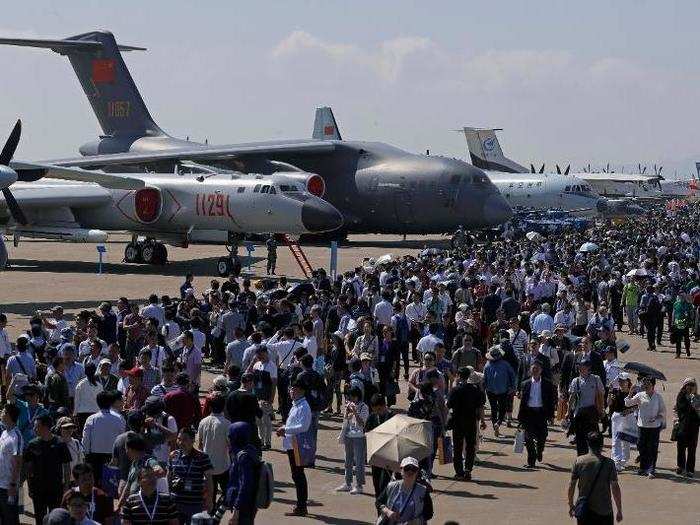 The airshow also appears to have featured bombers, as well as Chinese commercial aviation projects.