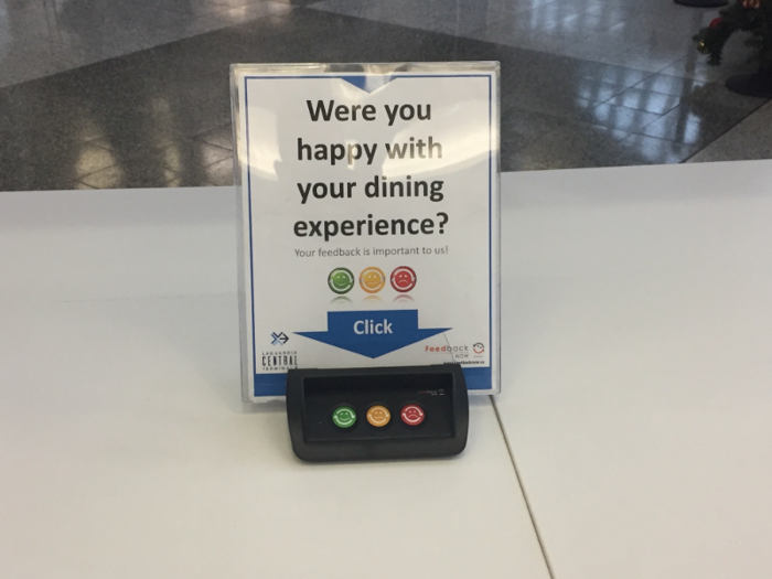 There was also an option to give the airport feedback on your dining experience.