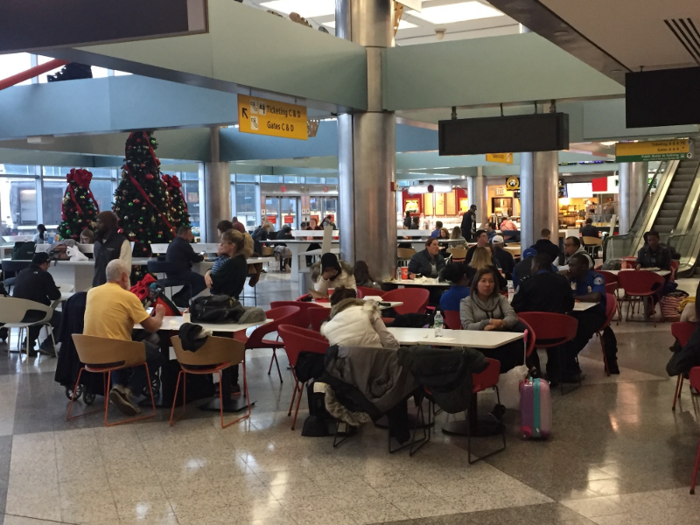 But the Terminal B food courts themselves weren